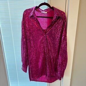 12th Tribe Pink Sparkly Dress